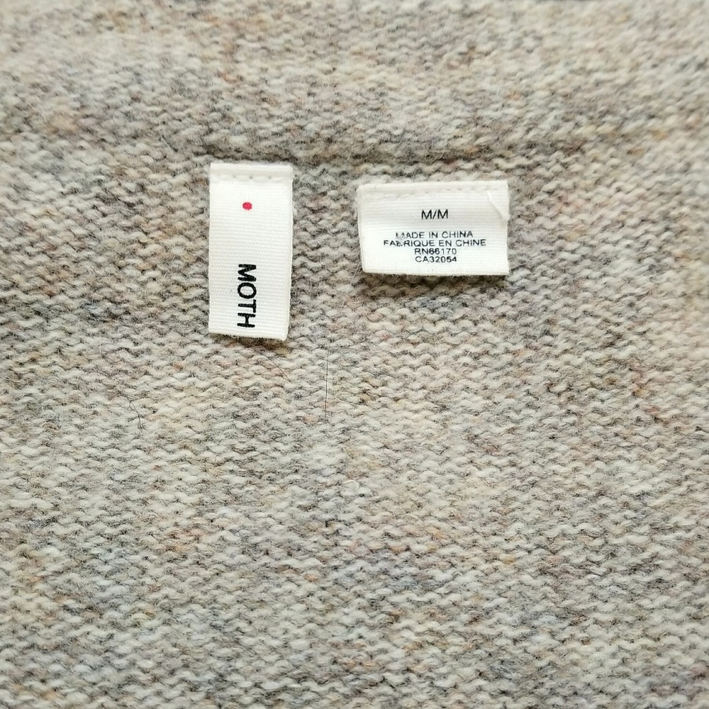 Moth Wool Split Decision Ruffle Cardi Sweater M - image 8